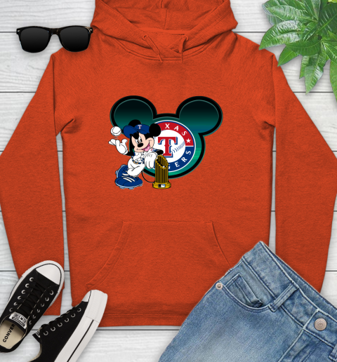 MLB Texas Rangers The Commissioner's Trophy Mickey Mouse Disney Youth Hoodie 5