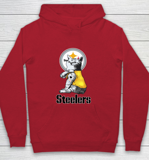 NFL Football My Cat Loves Pittsburgh Steelers Youth Hoodie 7