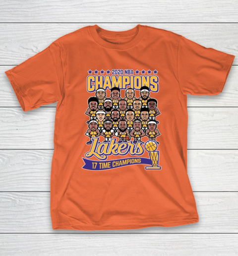 Los Angeles Lakers White 2020 NBA Finals Champions Team Caricature