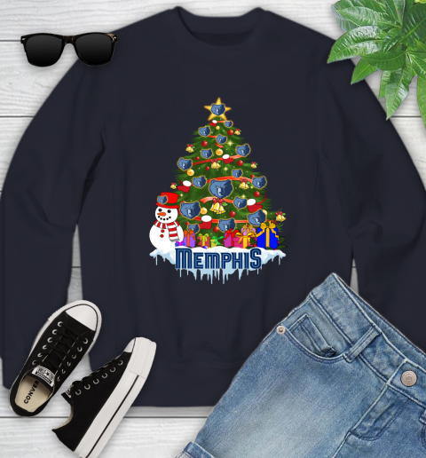 Memphis Grizzlies Merry Christmas NBA Basketball Sports Youth Sweatshirt 3