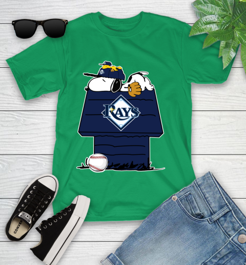 MLB Tampa Bay Rays Snoopy Woodstock The Peanuts Movie Baseball T Shirt Youth T-Shirt 6