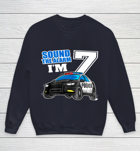 Kids Police Car 7th Birthday Shirt Boy 7 Cop Policeman Officer 7 Year Old Youth Sweatshirt 2