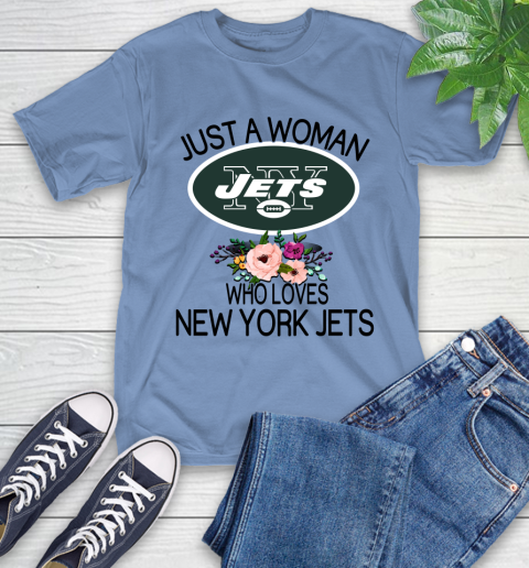 NFL Just A Woman Who Loves New York Jets Football Sports T-Shirt 11