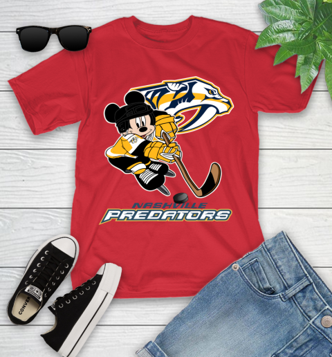 NHL Nashville Predators Mickey Mouse Disney Hockey T Shirt Youth T-Shirt 22