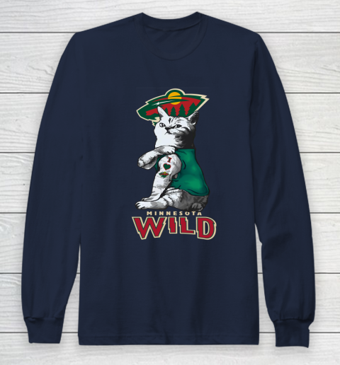 NHL My Cat Loves Minnesota Wild Hockey Long Sleeve T-Shirt 2