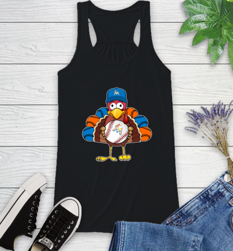 Miami Marlins Turkey thanksgiving Racerback Tank 2