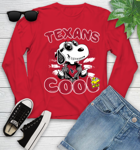 NFL Football Houston Texans Cool Snoopy Shirt Youth Long Sleeve 10