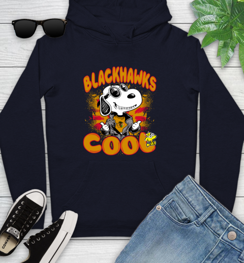 NHL Hockey Chicago Blackhawks Cool Snoopy Shirt Youth Hoodie 3
