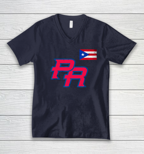 Puerto Rico 2023 Baseball Flag Pride red Boricua Puerto Rico V-Neck T-Shirt 2
