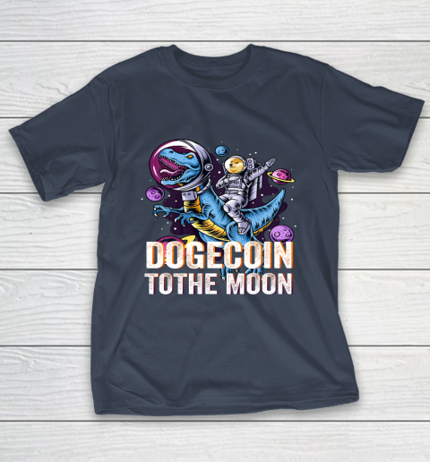 Dogecoin To The Moon T rex Cryptocurrency T-Shirt 13