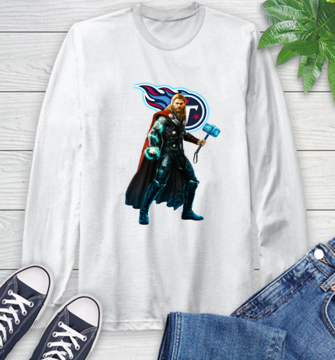 NFL Thor Avengers Endgame Football Tennessee Titans Long Sleeve T-Shirt