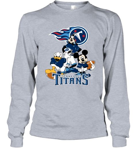 NFL Tennessee Titans Mickey Mouse Donald Duck Goofy Football T Shirt SvCmLAsxI86 long sleeve tee 14 95 151514 front sport grey