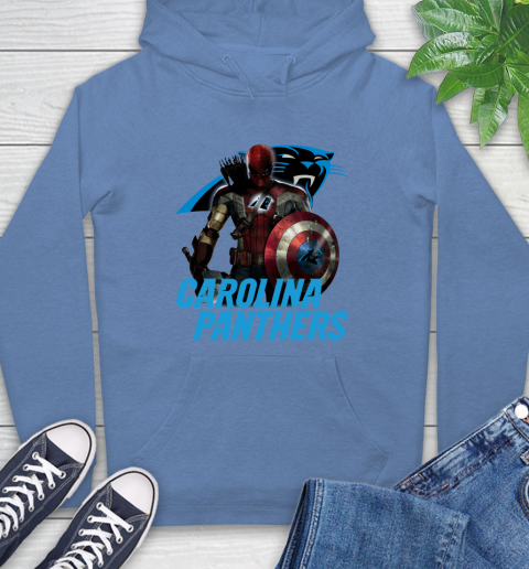 NFL Captain America Thor Spider Man Hawkeye Avengers Endgame Football Carolina Panthers Hoodie 11
