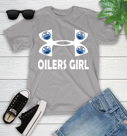 NHL Edmonton Oilers Girl Under Armour Hockey Sports Youth T-Shirt 4