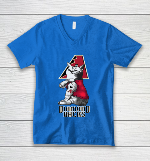 MLB Baseball My Cat Loves Arizona Diamondbacks V-Neck T-Shirt 5