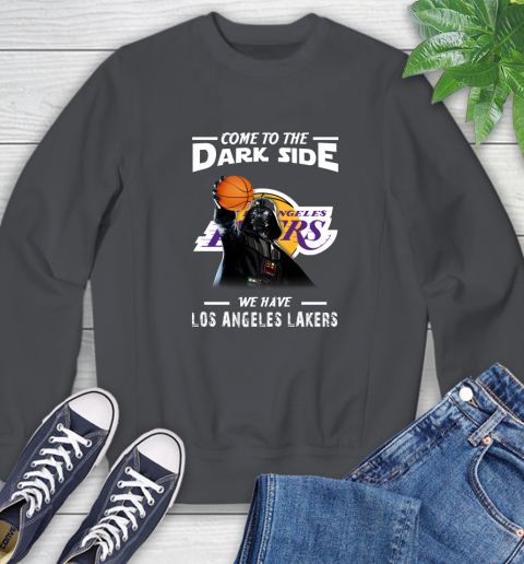 NBA Come To The Dark Side We Have Los Angeles Lakers Star Wars Darth Vader Basketball Sweatshirt 6