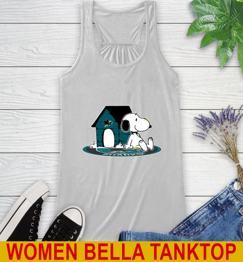 NHL Hockey San Jose Sharks Snoopy The Peanuts Movie Shirt Racerback Tank