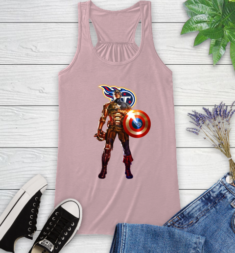 NFL Captain America Marvel Avengers Endgame Football Sports Tennessee Titans Racerback Tank 11