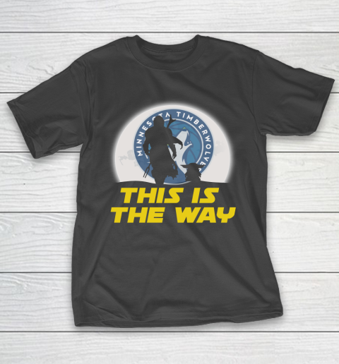 Minnesota Timberwolves NBA Basketball Star Wars Yoda And Mandalorian This Is The Way T-Shirt