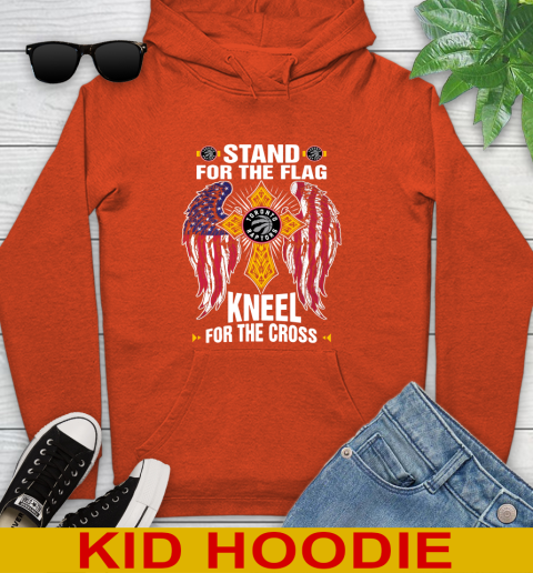 NBA Basketball Toronto Raptors Stand For Flag Kneel For The Cross Shirt Youth Hoodie 4