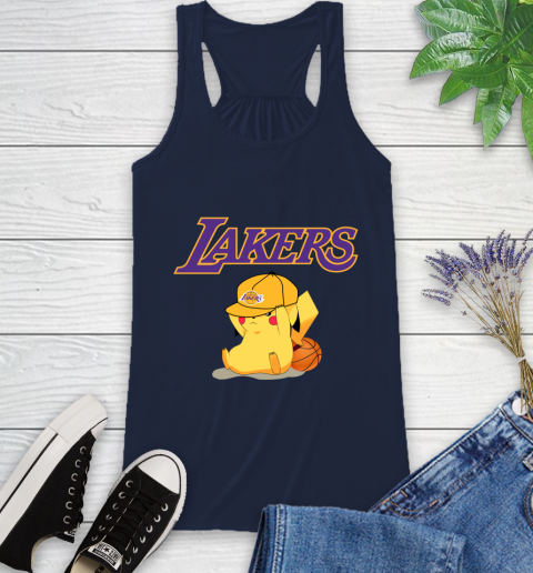 NBA Pikachu Basketball Sports Los Angeles Lakers Racerback Tank 12