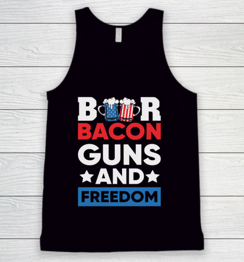 Beer Lover Funny Shirt Beer Bacon and Freedom 4th Tank Top