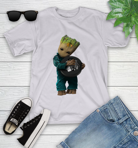 NHL Groot Guardians Of The Galaxy Hockey Sports Chicago Blackhawks Youth T-Shirt 4