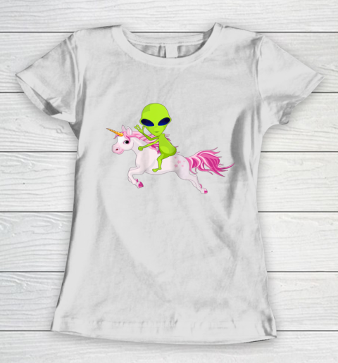 Alien Shirt Alien Riding Unicorn Women's T-Shirt