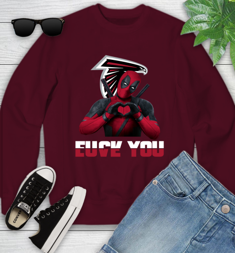 NHL Atlanta Falcons Deadpool Love You Fuck You Football Sports Youth Sweatshirt 4