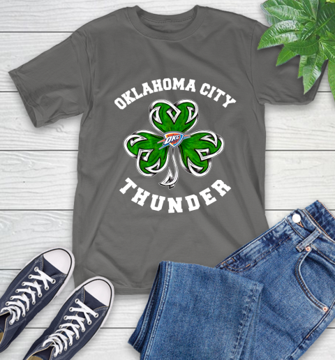 NBA Oklahoma City Thunder Three Leaf Clover St Patrick's Day Basketball Sports T-Shirt 10