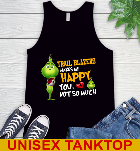 NBA Portland Trail Blazers Makes Me Happy You Not So Much Grinch Basketball Sports Tank Top