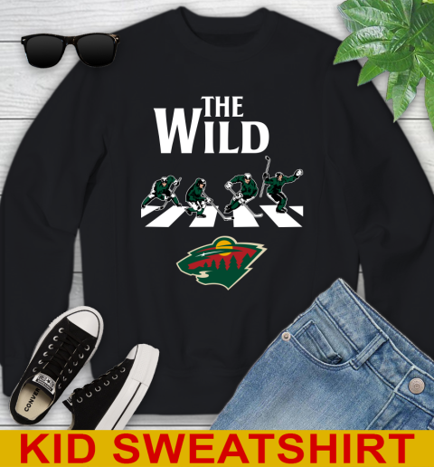 NHL Hockey Minnesota Wild The Beatles Rock Band Shirt Youth Sweatshirt