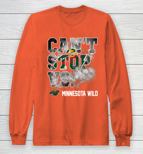 NHL Minnesota Wild Hockey Can't Stop Vs Long Sleeve T-Shirt 3