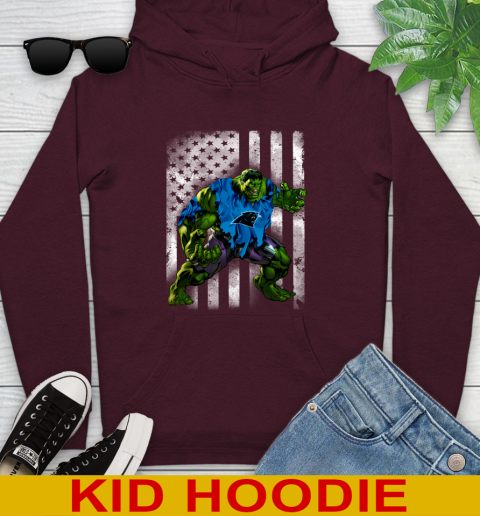 Carolina Panthers Hulk Marvel Avengers NFL Football American Flag Youth Hoodie 7