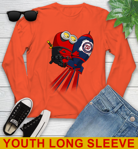 MLB Baseball Washington Nationals Deadpool Minion Marvel Shirt Youth Long Sleeve 4 MLB Baseball Washington Nationals Deadpool Minion Marvel Shirt Youth Long Sleeve - Image 4