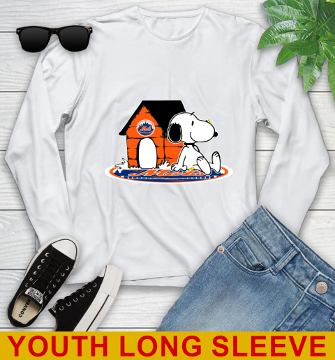 MLB Baseball New York Mets Snoopy The Peanuts Movie Shirt Youth Long Sleeve