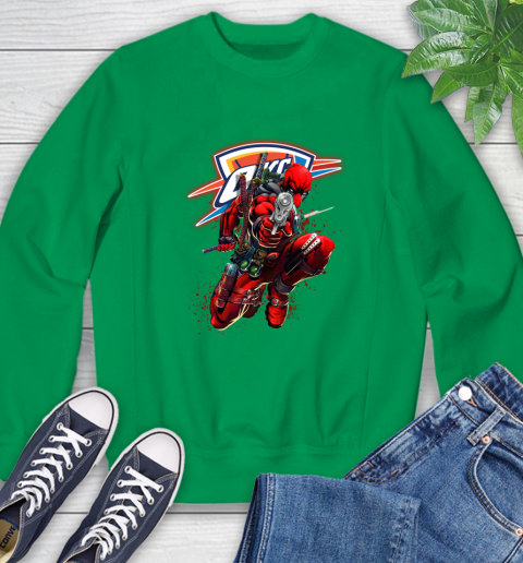 NBA Deadpool Marvel Comics Sports Basketball Oklahoma City Thunder Sweatshirt 6