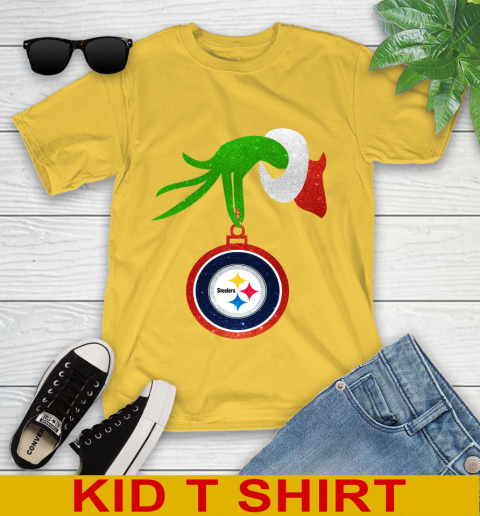 Pittsburgh Steelers Grinch Merry Christmas NFL Football Youth T-Shirt 8