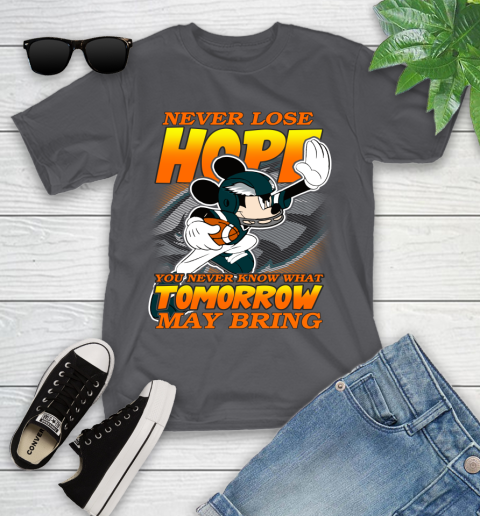 Philadelphia Eagles NFL Football Mickey Disney Never Lose Hope Youth T-Shirt 6