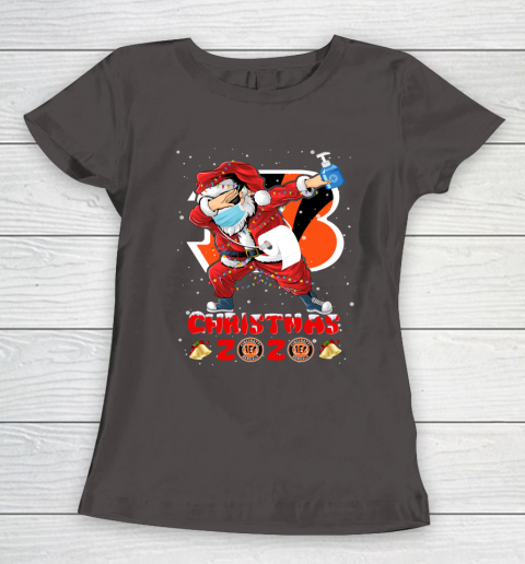 Cincinnati Bengals Funny Santa Claus Dabbing Christmas 2020 NFL Women's T-Shirt 7