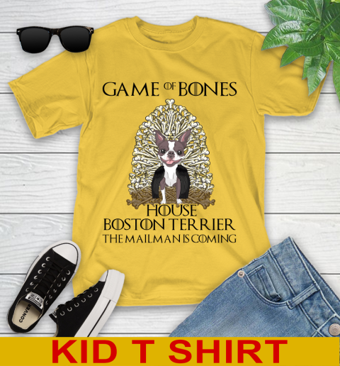 Game of bones house boston terrier dog the mailman is coming tshirt 89
