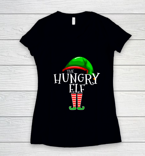 The Hungry Elf Family Matching Group Christmas Gift Funny Women's V-Neck T-Shirt