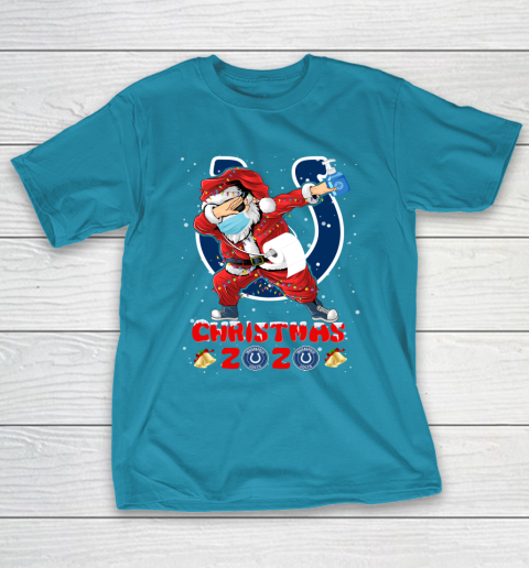 Indianapolis Colts Funny Santa Claus Dabbing Christmas 2020 NFL T-Shirt 7