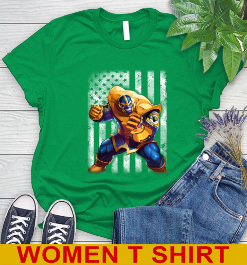 NBA Basketball Indiana Pacers Thanos Marvel American Flag Shirt Women's T-Shirt 7