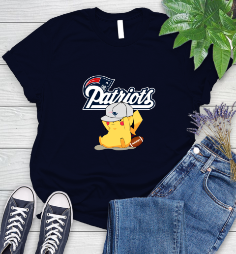 NFL Pikachu Football Sports New England Patriots Women's T-Shirt 3