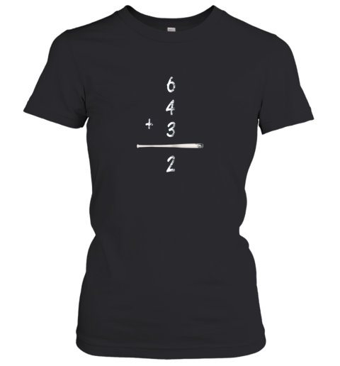 Baseball Math 6 4 3 2 Double Play Cute Shirt Softball Game Women's T-Shirt