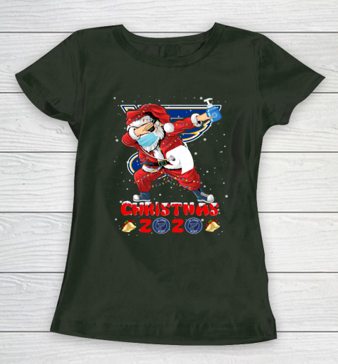 St.Louis Blues Funny Santa Claus Dabbing Christmas 2020 NHL Women's T-Shirt 4