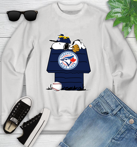 MLB Toronto Blue Jays Snoopy Woodstock The Peanuts Movie Baseball T Shirt Youth Sweatshirt