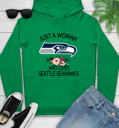 NFL Just A Woman Who Loves Seattle Seahawks Football Sports Youth Hoodie 5
