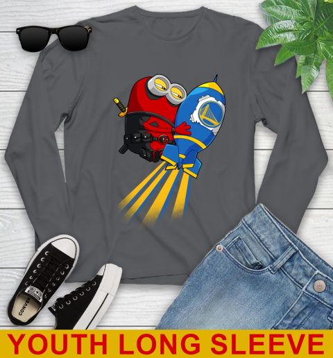 NBA Basketball Golden State Warriors Deadpool Minion Marvel Shirt Youth Long Sleeve 9